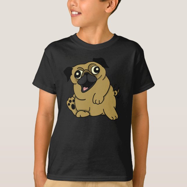 Le T-shirt des enfants mignons de carlin (Devant)
