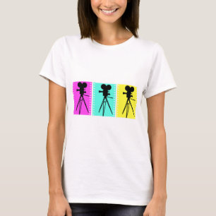 Le T-shirt des femmes d'appareil-photo de