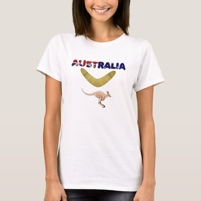 Le T-shirt des femmes de boomerang de kangourou de (Devant)