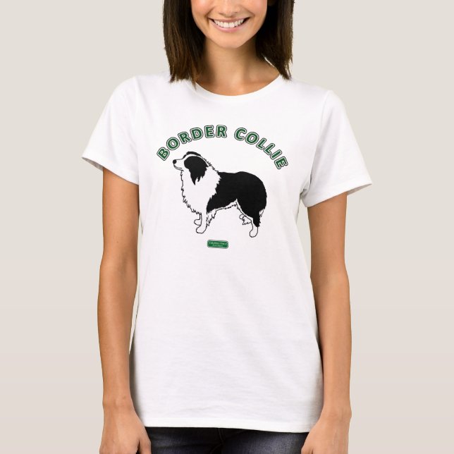 Le T-shirt des femmes de border collie (blanc) (Devant)