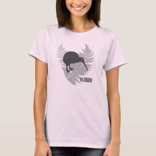 Le T-shirt des femmes de kiwi de fougère argenté