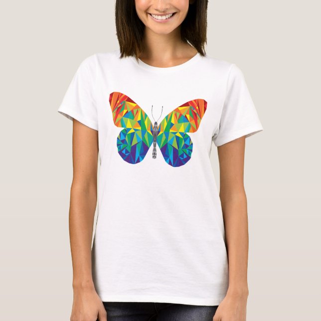 Le T-shirt des femmes de papillon de prisme (Devant)