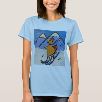 Le T-shirt des femmes de poulet de neige de ski