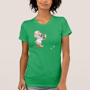 Le T-shirt des femmes d'infirmière d'ours de