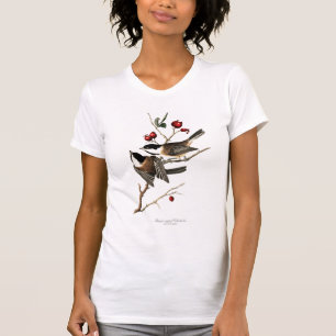 Le T-shirt des femmes Noir-couvertes de Chickadee