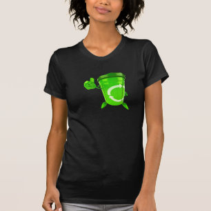 Le T-shirt des femmes vertes de bac de recyclage