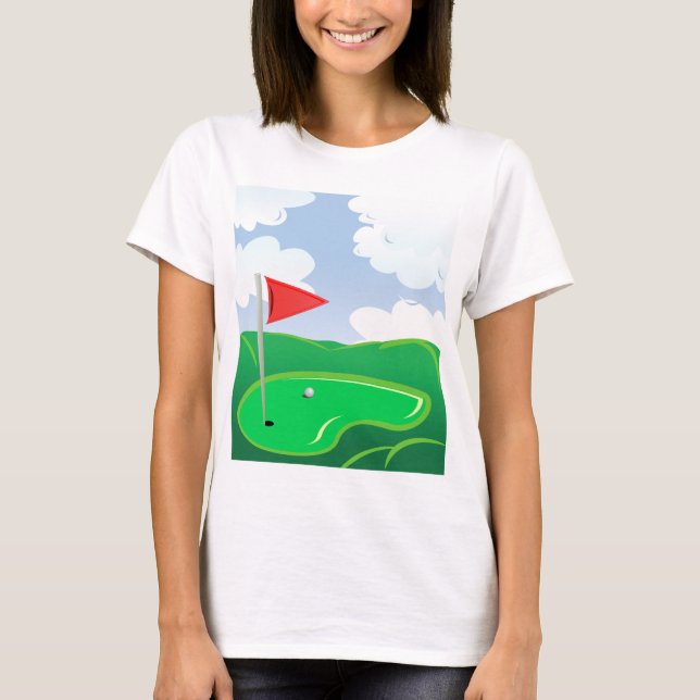 Le T-shirt des femmes vertes de terrain de golf (Devant)