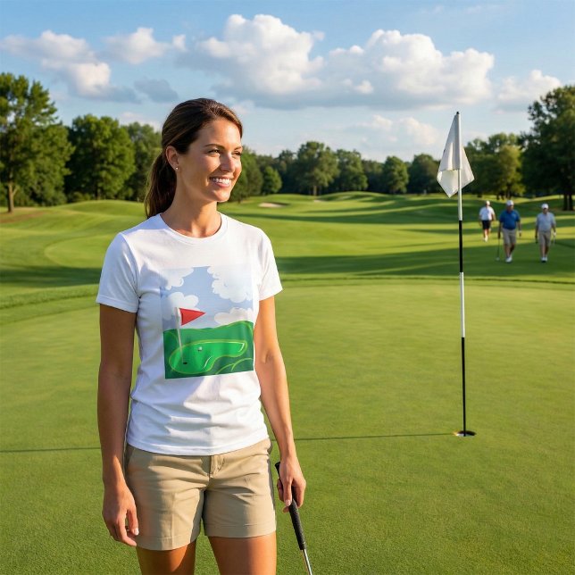 Le T-shirt des femmes vertes de terrain de golf (Créateur téléchargé)