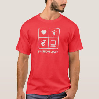 Le T-shirt des hommes d'amant de liberté de GNOME