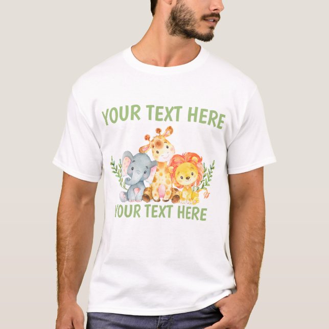 Le T-shirt des hommes d'animaux de zoo de jungle (Devant)