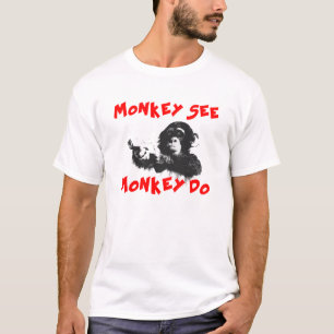 Le T-shirt des hommes d'arme à feu de singe