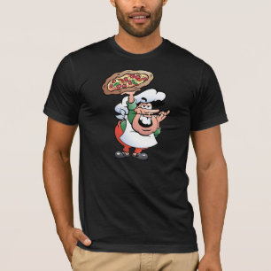 Le T-shirt des hommes de Baker de pizza