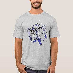 Le T-shirt des hommes de bouledogue de Splatted