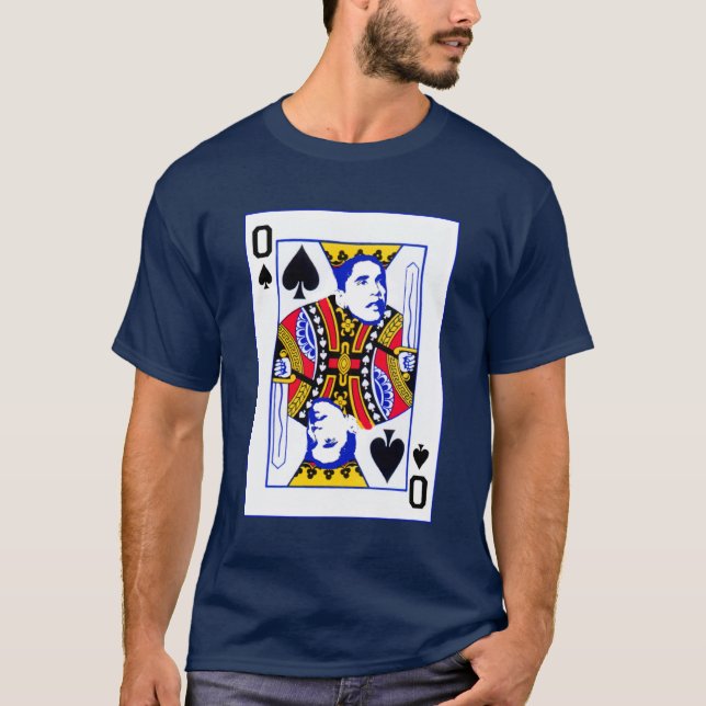 Le T-shirt des hommes de carte de jeu d'Obama (Devant)
