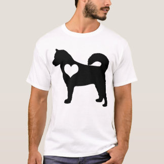 Le T-shirt des hommes de coeur de Malamute