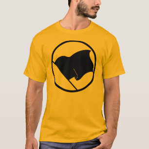 Le T-shirt des hommes de drapeau noir d'anarchiste