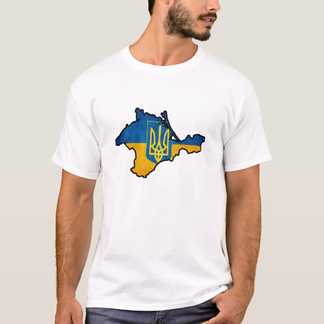 Le T-shirt des hommes de la Crimée d'Ukrainien (Devant)