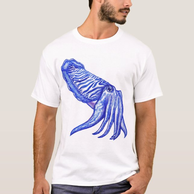 Le T-shirt des hommes d'illustration de seiches (Devant)