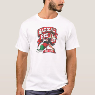Le T-shirt des hommes d'un rouge ardent radicaux