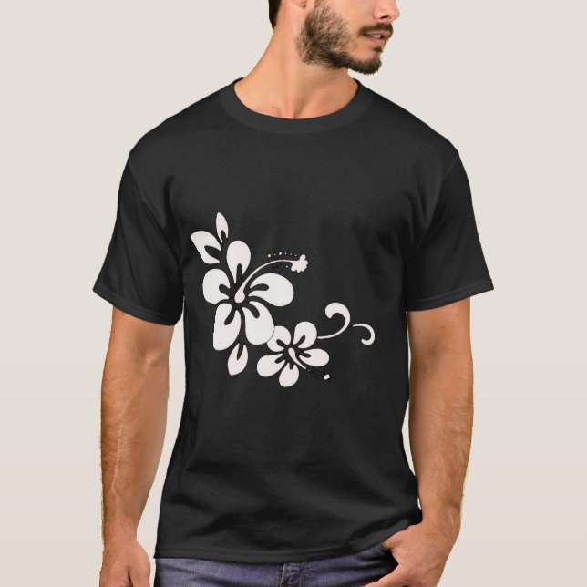 Le T-shirt des hommes hawaïens de fleur (Devant)