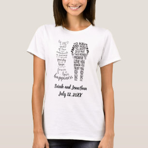 Le T-shirt des vœux de mariage de la mariée et du