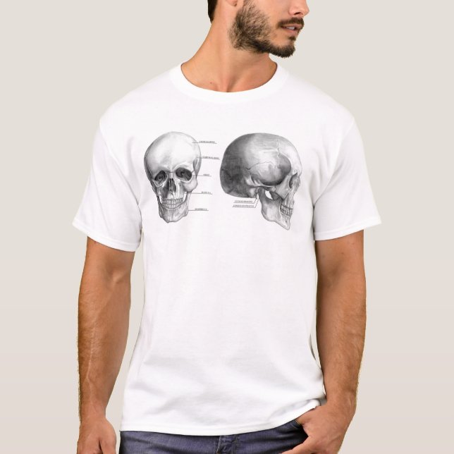 Le T-shirt d'hommes blancs de crâne (Devant)