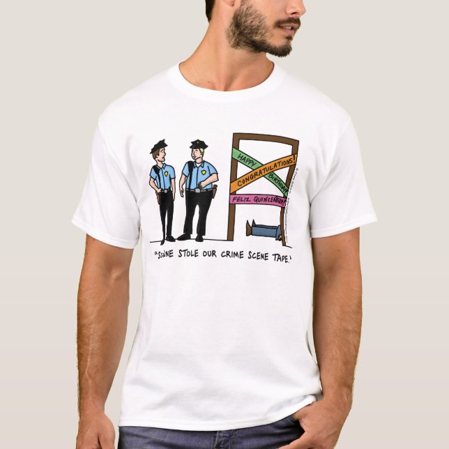 Le T-shirt d'hommes de scène du crime (Devant)
