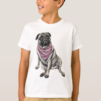 Le T-shirt du garçon de thème de chien de carlin