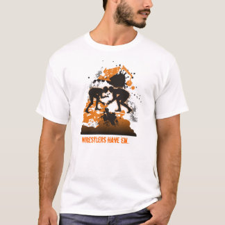 Le T-shirt du lutteur orange et noir