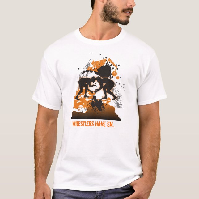 Le T-shirt du lutteur orange et noir (Devant)