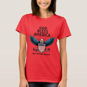 Le T-shirt féminin de l'Amérique béni par Dieu