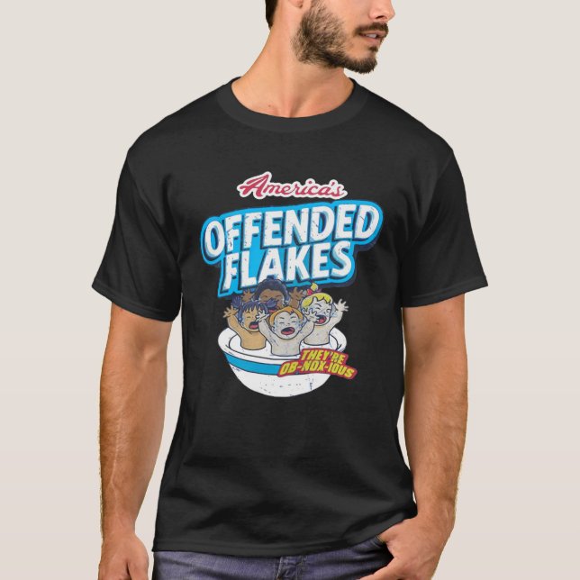 Le T-shirt Flakes américain offensé  (Devant)