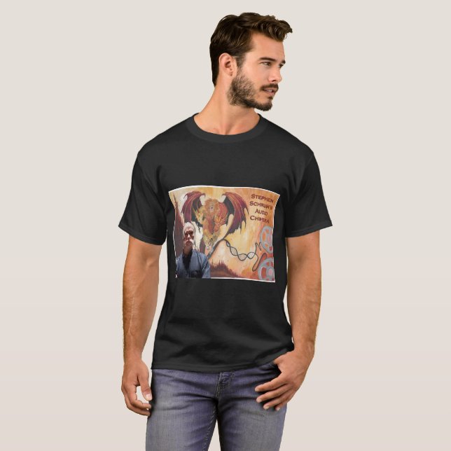 Le T-shirt foncé de base des hommes audio de (Devant entier)