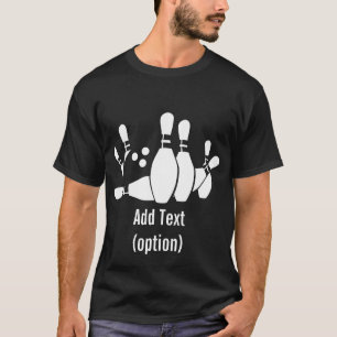 Le T-shirt foncé de base des hommes de bowling