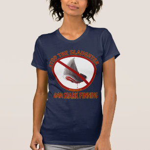 Le T-shirt foncé des femmes de Finning de requin