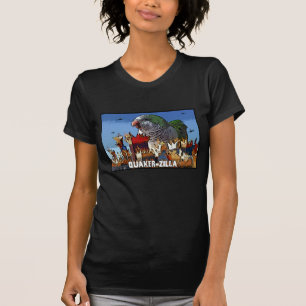 Le T-shirt foncé des femmes de QuakerZilla