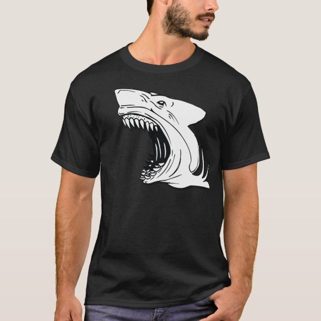 Le T-shirt foncé des hommes de requin (Devant)