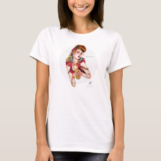 Le T-shirt léger de base des femmes rouges de