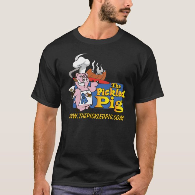 Le T-shirt mariné de couleur foncée de porc (Devant)