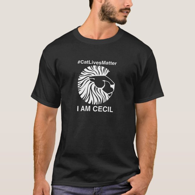 Le T-SHIRT noir des hommes de #CatLivesMatter (Devant)