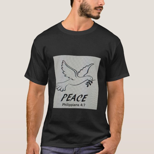 Le T-Shirt présente notre logo de colombe et des é (Devant)