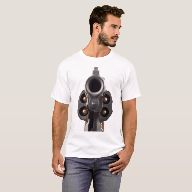 Le T-shirt spécial de revolver de grande police (Devant entier)