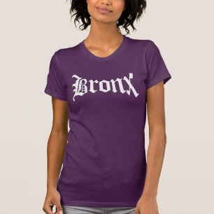 Le T-shirt vintage des femmes des textes de Bronx