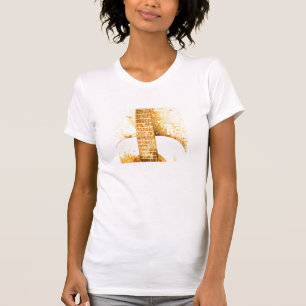 Le T-shirt vintage des femmes d'or de guitare