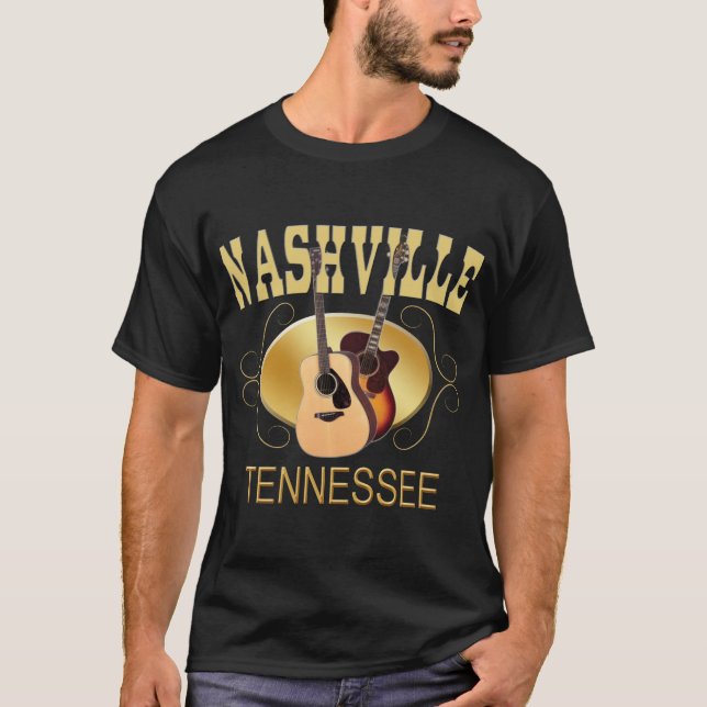 Le T-shirts foncé des hommes de guitares de (Devant)