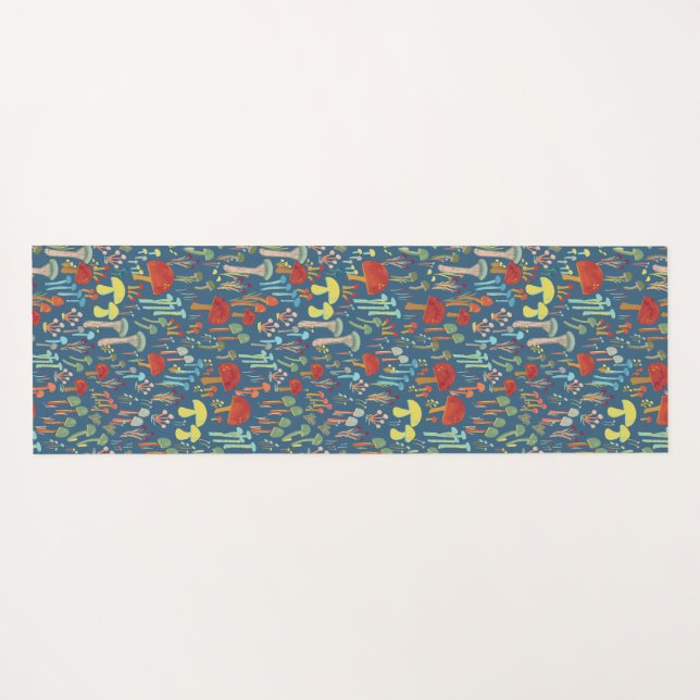 Le tapis de yoga du jardin des champignons - doubl (Dos (Horizontal))