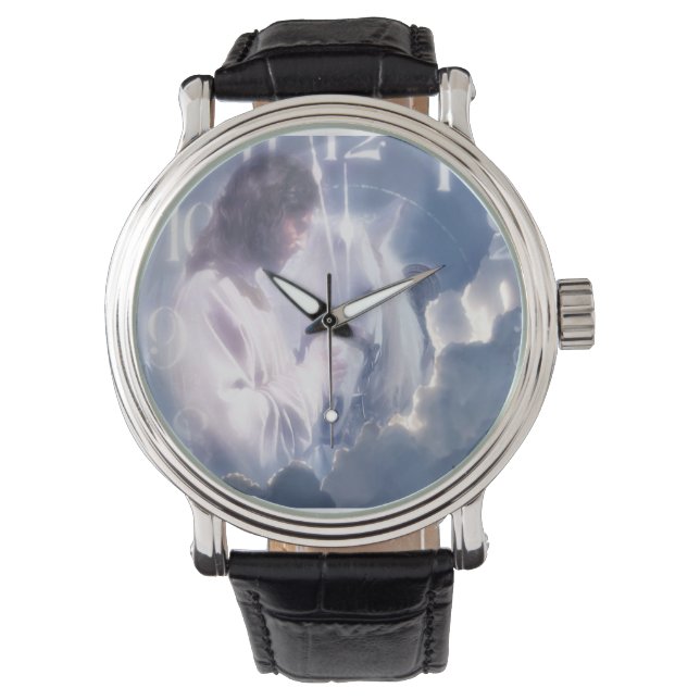 Le temps est à la main, montre chrétienne (devant)