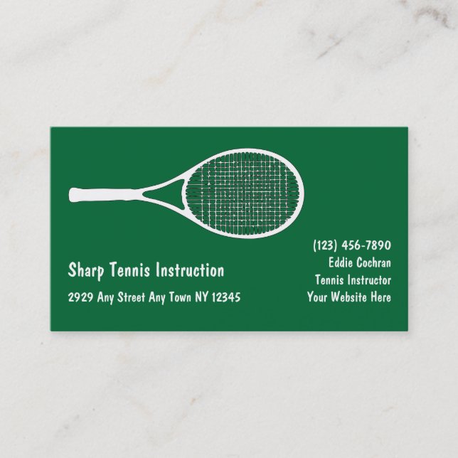 Le tennis folâtre des cartes de visite (Devant)