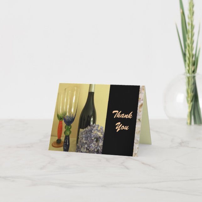 Le thème du vin Carte de remerciements (Devant)