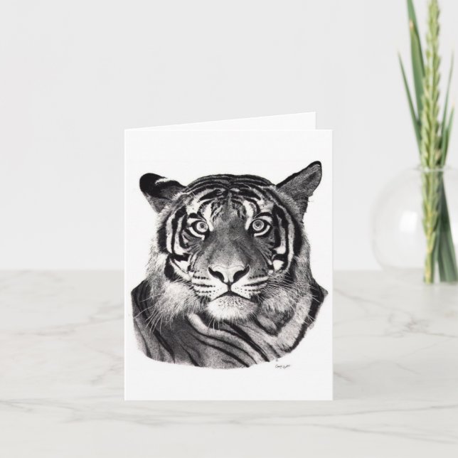 Le tigre observe la carte de note (Devant)